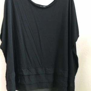 Layered sheer bottom shirt, 1x!